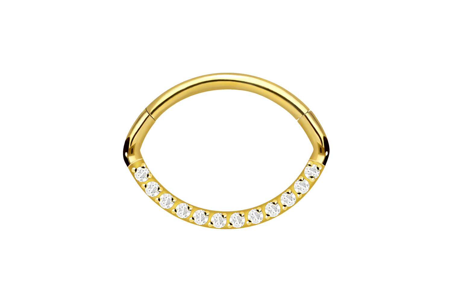 Titan Segmentring Clicker Piercing OVAL + EINGEFASSTE KRISTALLE